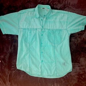 Gitano aqua blue cotton short sleeve button down size medium